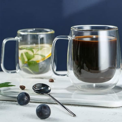 Elegant Clear Double Wall Glass Cup (450ml)(Each)