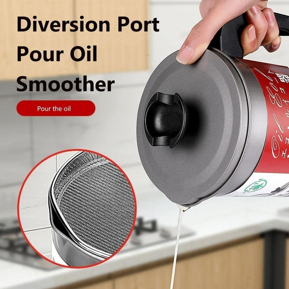 Oil Keeper Can with Fine Mesh Strainer (1.4L)