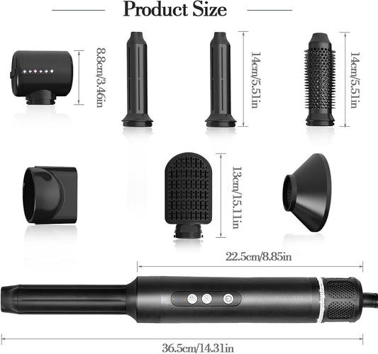 High-Speed Hot Air Styling Brush with Interchangeable Attachments