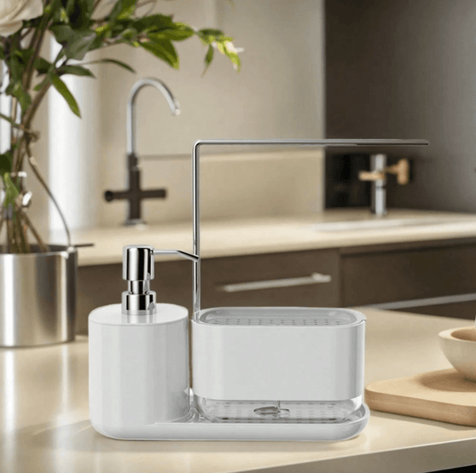 Kitchen Soap Dispenser Set with Tray and Sponge Holder - DMC Wholesale