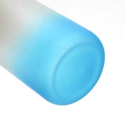 Frosted Drinking Glass With Bamboo Lid (380ml)(Each)