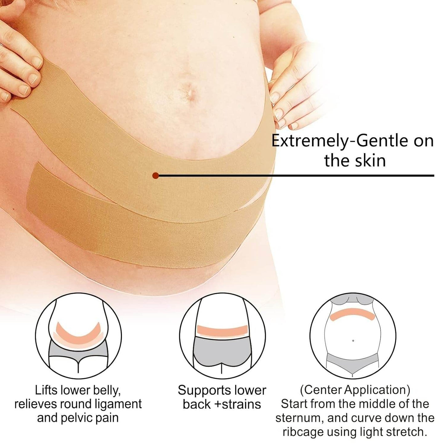 Kinesiology Strain Relief Tape For Pregnancy Tummy - DMC Wholesale
