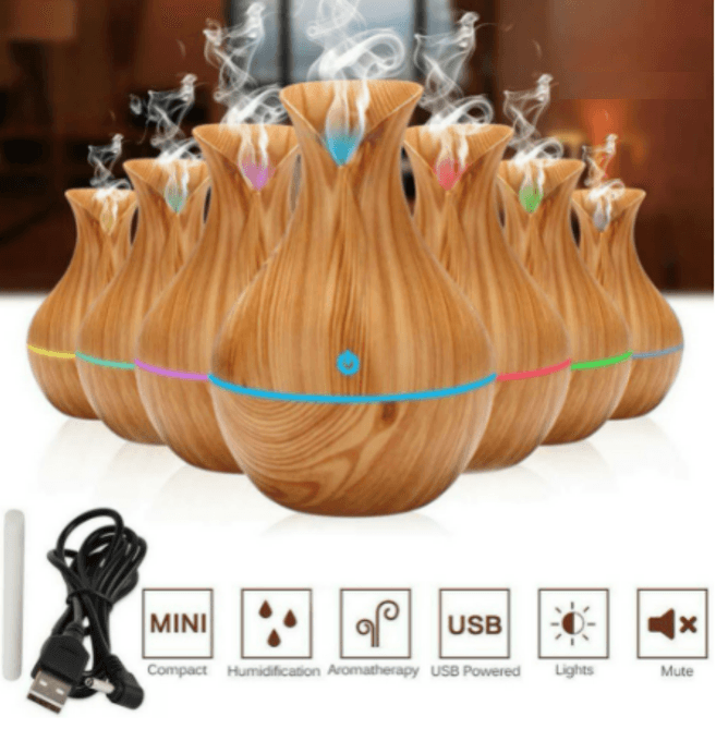 Mini Vase Ultrasonic Aroma Humidifier (150ml) - DMC Wholesale