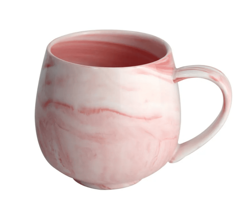 Round Ceramic Marble Coffee Cup (350ml) - DMC Wholesale
