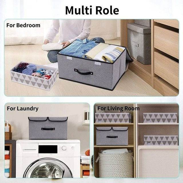 Folding Non-Woven Storage Box With Double Lid (Each) - DMC Wholesale