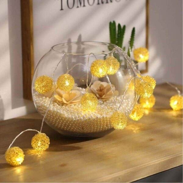 Decorative Snow Ball String Light (10L)(3m)(Yellow) - DMC Wholesale