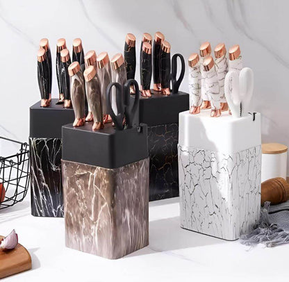 Marble Kitchen Knife Set (7 pcs) - DMC Wholesale