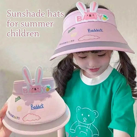 Children's Rabbit Ear Fan Sun Screen Hat - Alt View