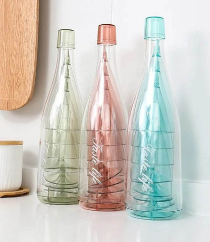 Champagne Flutes With Storage Bottle (5 pcs) - DMC Wholesale