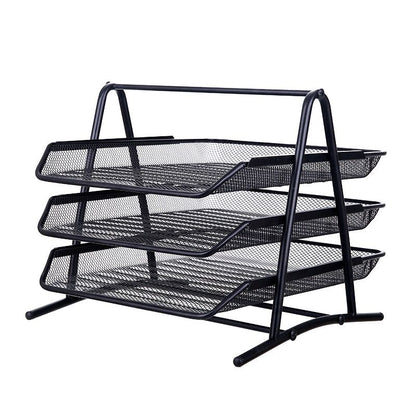 Metal Mesh Paper Tray Desk Organiser (3 Tier)