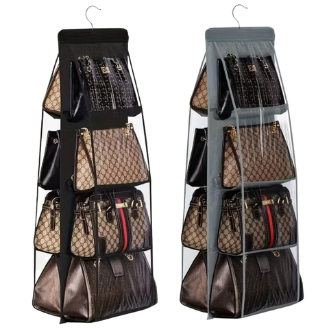 Dustproof oof Handbag Organiser Hanger (8 Grid) - Alt View