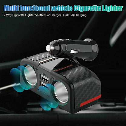 Dual USB Charger Splitter 12V Outlet Power Adapter - DMC Wholesale