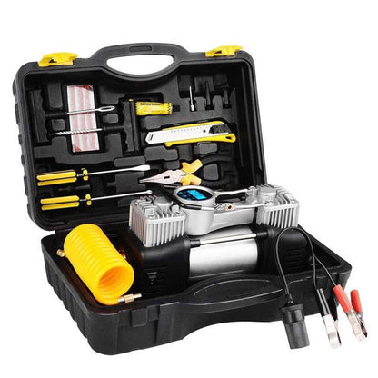 Double Cylinder Air Compressor With Tyre Repair Tools - DMC Wholesale