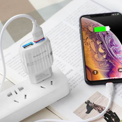 USB Travel Charger (2 Port)(1m)(iPhone) - Alt View