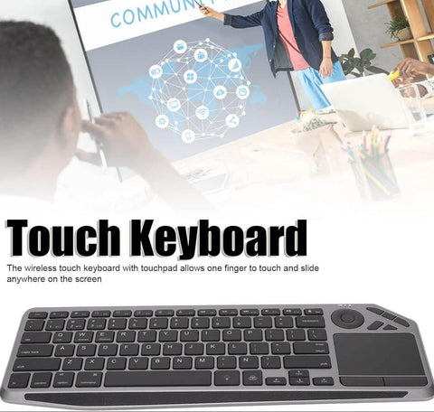 Wireless Touch TV Keyboard with Easy Media Control and Touchpad - Alt View