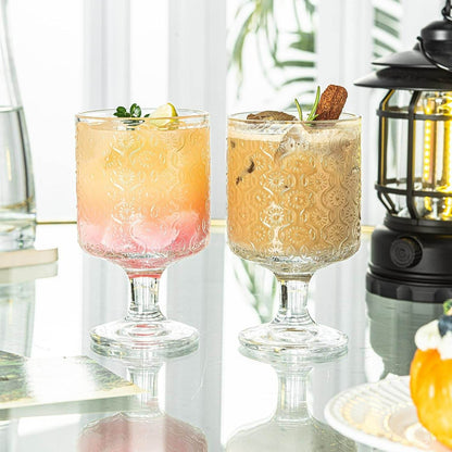 Romantic Vintage Goblet Glass Set (220ml)(6 pcs) - DMC Wholesale