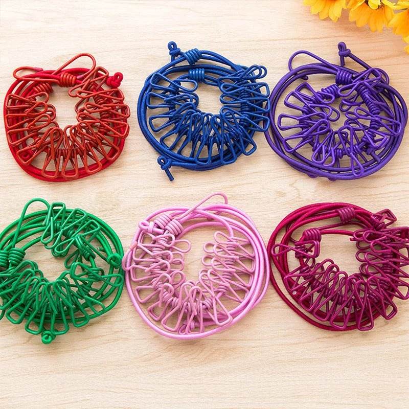 Portable Elastic Clothesline (12 clips)(1.8m) - DMC Wholesale