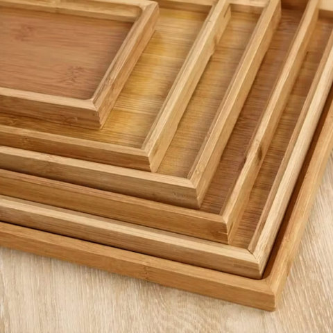 Bamboo Nesting Tray Set (5 pcs) - Alt View