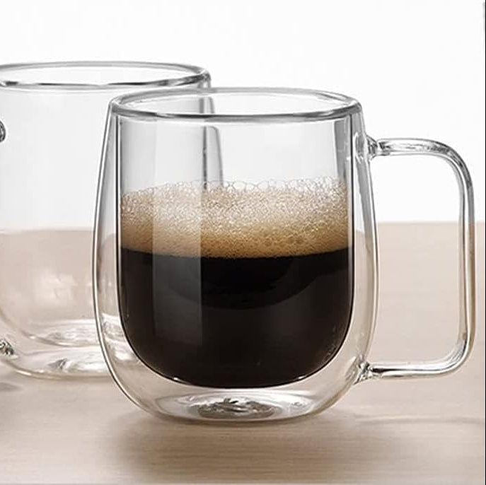 Elegant Clear Double Wall Glass Cup (250ml)(Each)