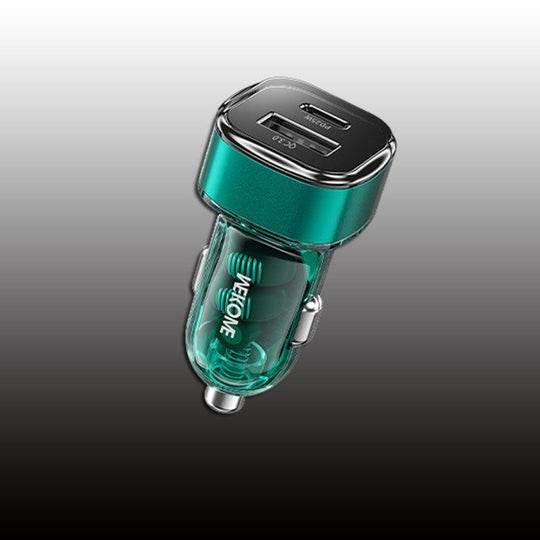 Transparent USB and C-Type Car Fast Charger - DMC Wholesale