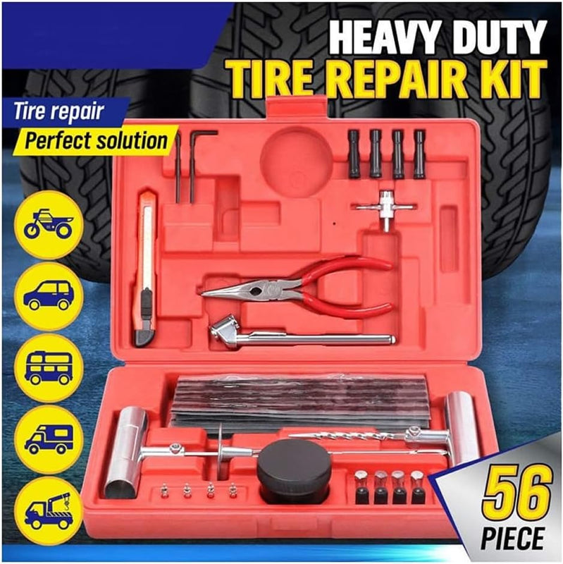 86-Piece Heavy-Duty Tyre Puncture Repair Tool Kit