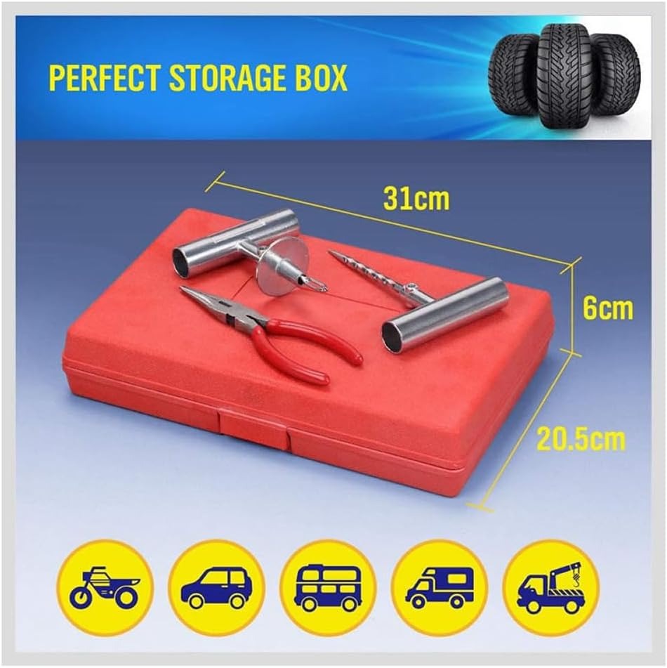 86-Piece Heavy-Duty Tyre Puncture Repair Tool Kit