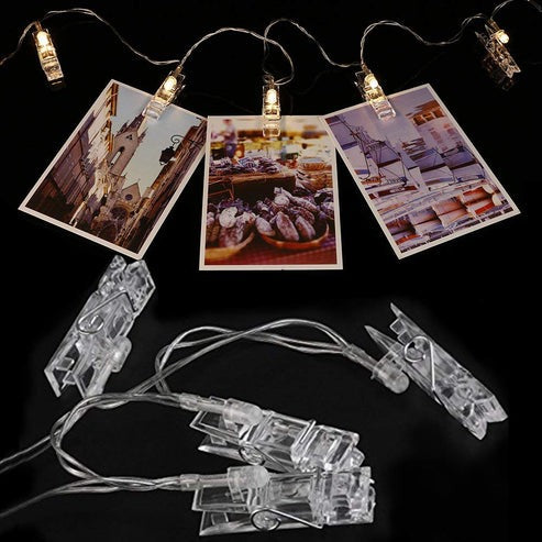 Solar Photo Peg String Light (30L)(6M)(Yellow)
