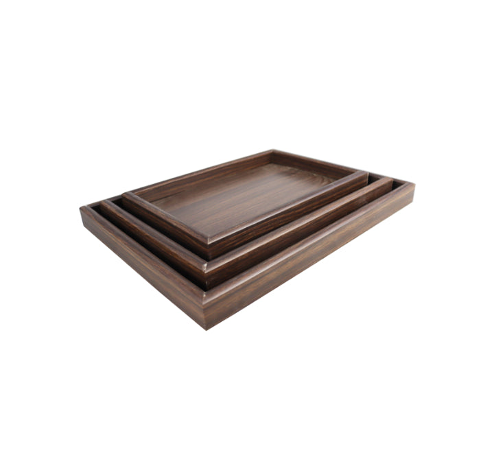 Dark Bamboo Nesting Tray Set (3 pcs)