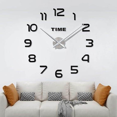 DIY Modern 3D Wall Clock (Glow in the dark) - Alt View