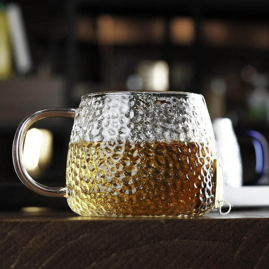 Hammered Glass Cup (400ml)(Each) - DMC Wholesale