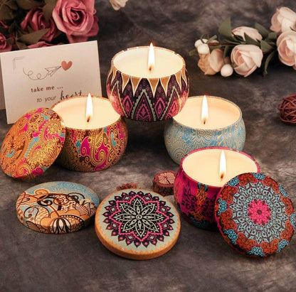 Mon Paris Aroma Candle In Colourful Patterned Tin (65ml) - DMC Wholesale