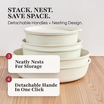 Detachable Handle Cookware Set