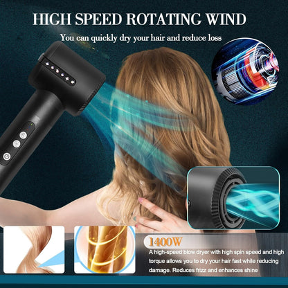 High-Speed Hot Air Styling Brush with Interchangeable Attachments
