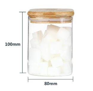 Round Glass Cylinder With Bamboo Lid (10x8cm)(Each) - DMC Wholesale