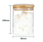 Round Glass Cylinder With Bamboo Lid (10x8cm)(Each)