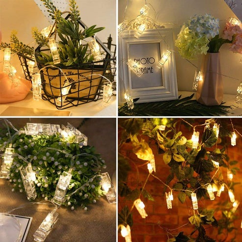 Solar Photo Peg String Light (30L)(6M)(Yellow)
