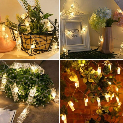 Solar Photo Peg String Light (30L)(6M)(Yellow)