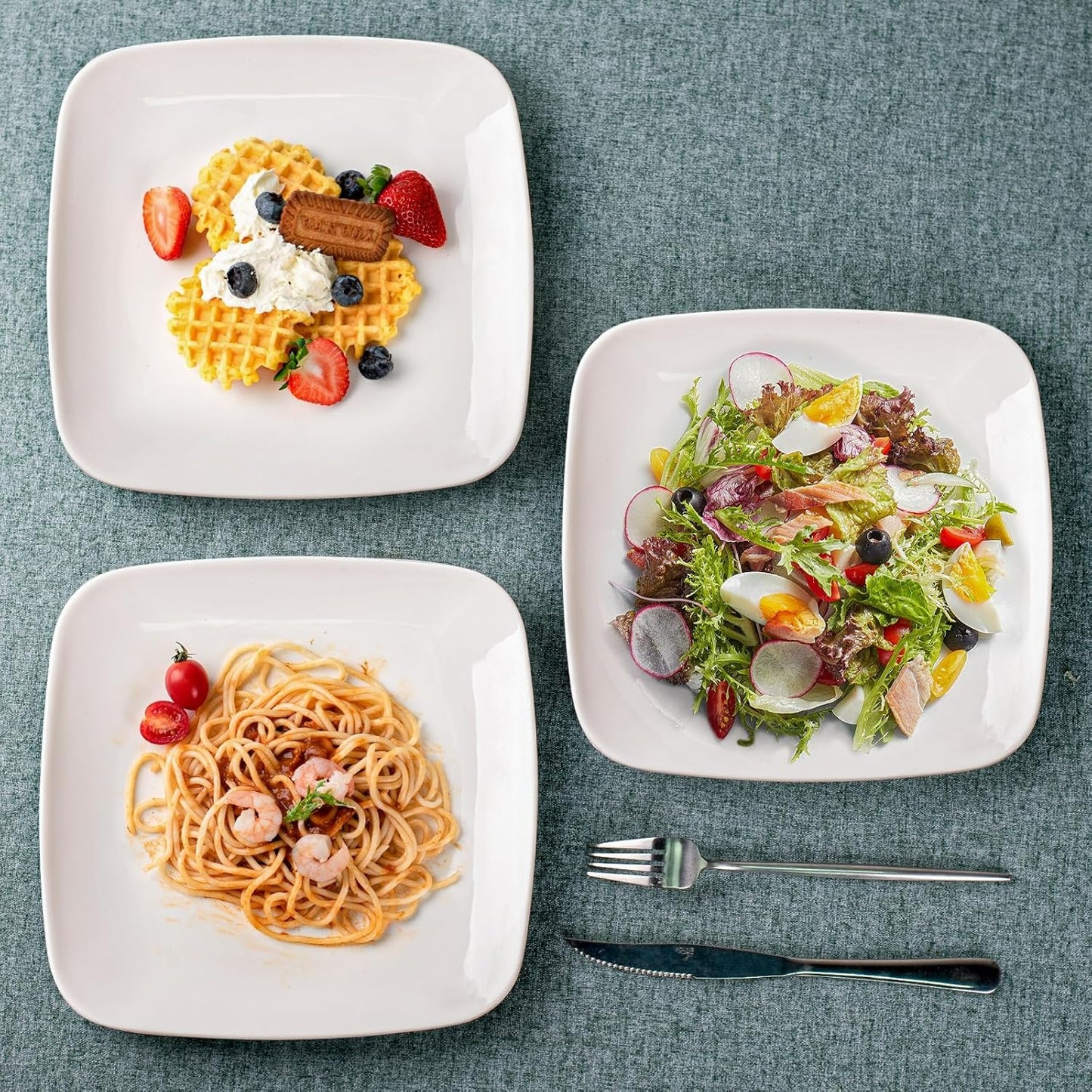 Rounded Square Melamine Plates (Medium)(19cm)(6pcs)