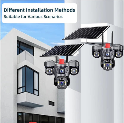 Triple Lens Camera 4G Solar Security PTZ Camera