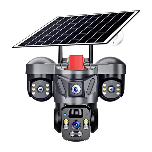 Triple Lens Camera 4G Solar Security PTZ Camera