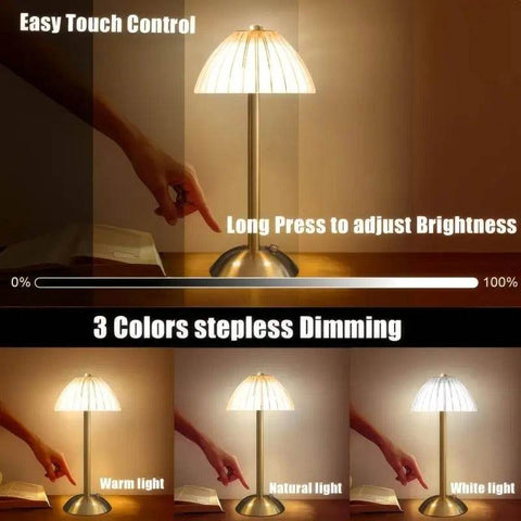 Rechargeable Vintage Metal Table Lamp - Alt View