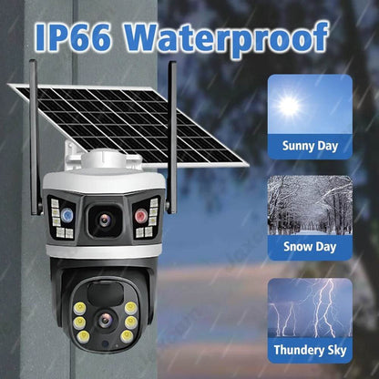 4K 4G SIM Card Dual Lens Solar Camera (V380 Pro) - DMC Wholesale