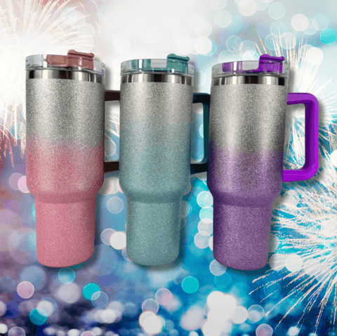 Stainless Steel Vacuum Insulated Glitter Tumbler with Lid (1200ml) - Limited Stock Available