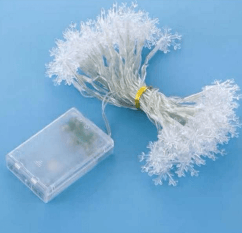 Battery Operated Snow Flake String Lights (20L)(3M)(Yellow) - Alt View