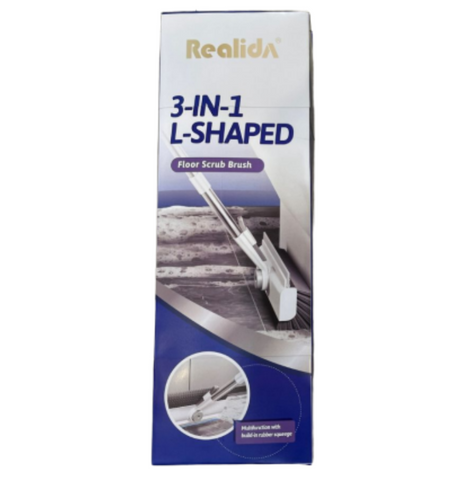 Realida 3-in-1 L-shaped Floor Scrub Brush - Alt View