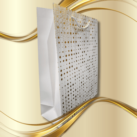 Large Radiant Keepsake Gift Bag (White And Gold) - Alt View