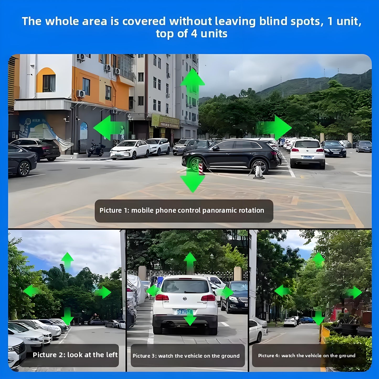 4 Lens WiFi Surveillance Security Tracking Cam