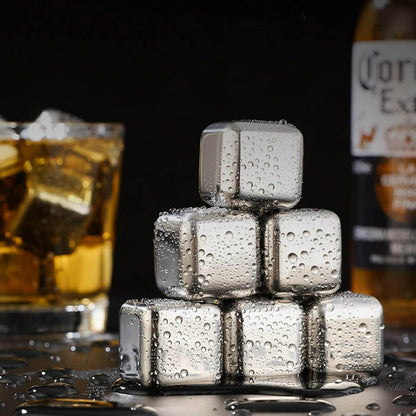 Reusable Stainless Steel Ice Cubes (8 pcs) - DMC Wholesale
