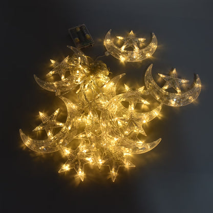 Star On Moon City Battery Operated String Lights (20L)(3M)(Yellow)