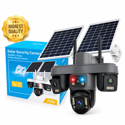 4-Lens Solar Security Camera with Always-On Video (AOV)